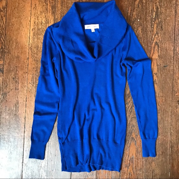 royal blue cowl neck sweater